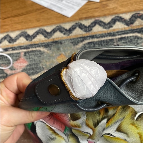 Anuschka Gray Painted Leather Bag - Picture 4 of 8